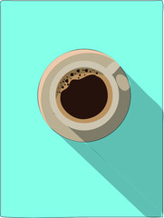 coffee shop or cafe logo with coffee cup of coffee on a table with steam used as a poster coffee mug with coffee 