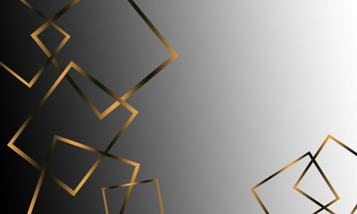 Gold 3d squares,  rectangle, lines, abstract background, for holiday, postcard, invitation, business ideas