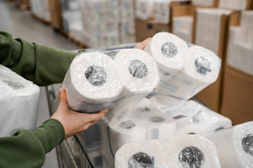 Toilet paper shortages amid panic throughout the world due to the influenza epidemic and the...