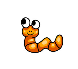 Cute Stylized Orange Worm