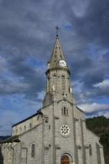 Fototapeta na wymiar Eglise du XIXè siècle (1889) de Chanéac (07310), département de l'Ardèche en région Auvergne-Rhône-Alpes, France