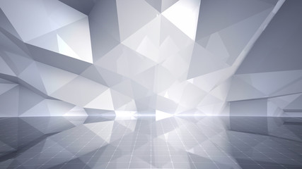 Fototapeta premium Simple Design Geometric Stage Theater business 3D illustration background.