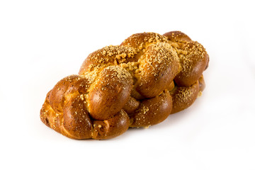 Challah ,  Enriched Yeast Dough bread issolated on white background
