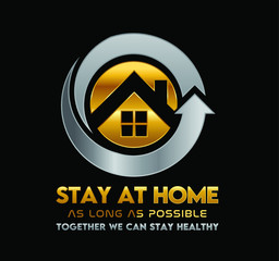 Stay at home as long as possible to prevent the spread of Germ  sign