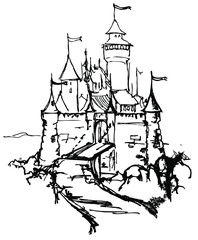 sketch of castle. Vector illustration