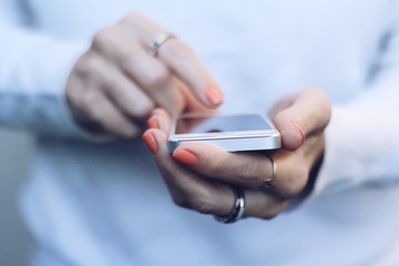 hand holding mobile phone