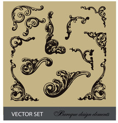 baroque ornament elelements for your design