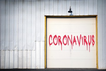 Coronavirus warning on urban wall