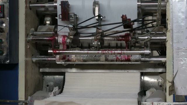 Paper production at paper manufacturing factory