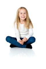 Young girl on white bacground
