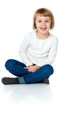 Young girl on white bacground