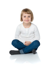 Young girl on white bacground