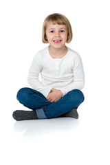 Young girl on white bacground