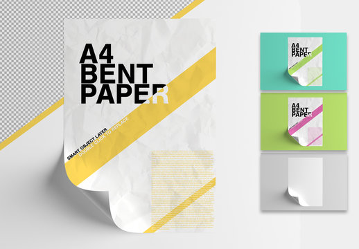Mockup of Paper with Corner Bent