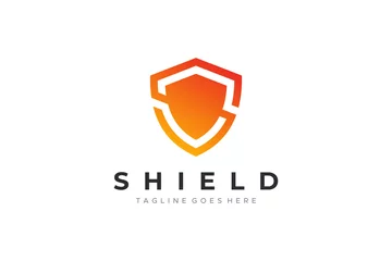 Foto op Plexiglas Letter S Shield Security Logo Protection Symbol Vector Logo Design © sangart