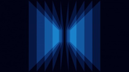 Abstract background of blue squares. Shapes rotate in the center of the screen. Blue tint. Looped screensaver footage video.4K.