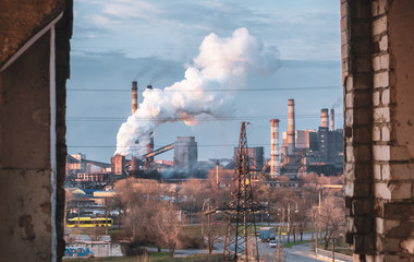 industrial plant, factory smoke. air pollution