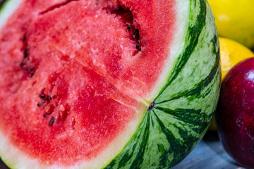  fresh and juicy watermelon along with other fruits
