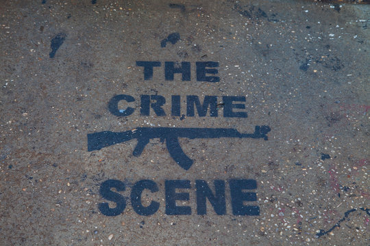 Crime scene murales paint on te wall
