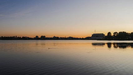 Fototapeta premium Calm lake sunset