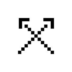 weapon and logo icon. arrow icon. Perfect for application, web, logo, game and presentation template. icon design pixel art and line style