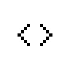 program, application, script and arrow icon. Perfect for application, web, logo, game and presentation template. icon design pixel art and line style