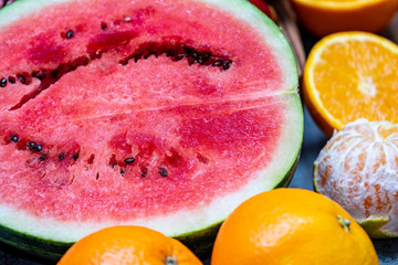 fresh and juicy watermelon along with other fruits
