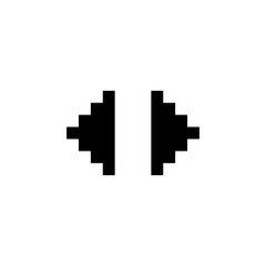 Fototapeta premium script, program, player, down, left, right and arrow icon. Perfect for application, web, logo, game and presentation template. icon design pixel art and solid style