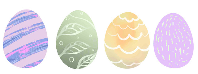 Isolated Easter eggs, Happy Easter day clip art for your design