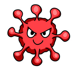Cartoon Stylized Coronavirus Emoticon