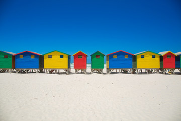 Muizenberg Beach houses - obrazy, fototapety, plakaty