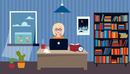 workplace at home. vector illustration.