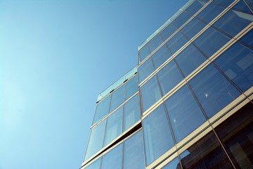 Office building in city center on a background closeup