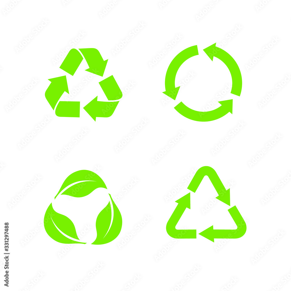 Aufkleber recycle icon vector sign isolated color editable. recycle recycling symbol template for graphic and 
