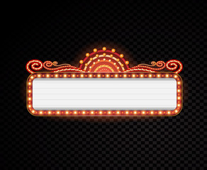 Golden casino banner theater sign copy space