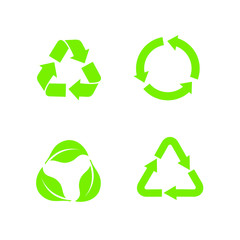 Recycle icon vector sign isolated color editable. Recycle Recycling symbol template for graphic and web design on white background