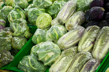 Cabbage for sale in supermarket