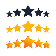 Fototapeta premium stars rating review icon vector sign isolated color editable. stars rating symbol template for graphic and web design on white background