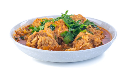 Delicious Swedish meatballs with a hearty brown sauce with parsley