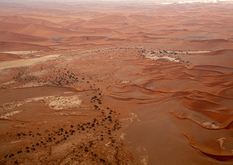 Aerial picture of the landscape of the Namib Desert in western Namibia
