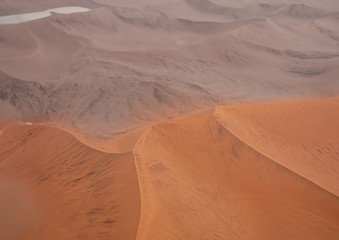 Aerial picture of the landscape of the Namib Desert in western Namibia