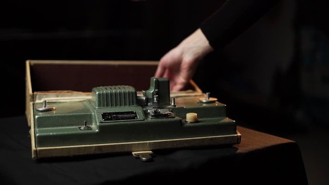 vintage mounting table to process the film