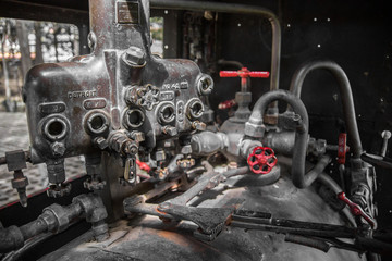 Fototapeta na wymiar old train machinery