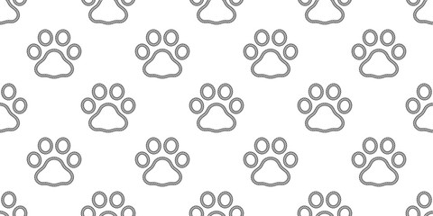 dog paw seamless pattern footprint icon rope lasso cat bear polar vector french bulldog cartoon repeat wallpaper scarf isolated tile background doodke illustration design