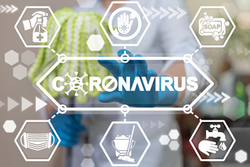 Coronavirus Disinfection Cleaning Service Concept. Sanitizing Decontamination Sterilization...