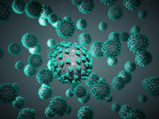 Fototapeta na wymiar Coronavirus or Covid-19 cell pandemic virus