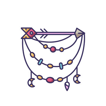 boho arrow with beaded necklace clip art preview