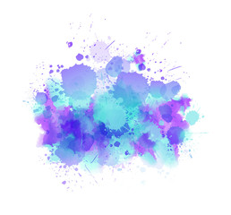 Multicolored splash watercolor blot