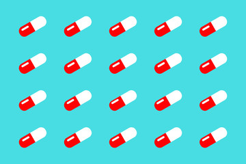 pills on green background