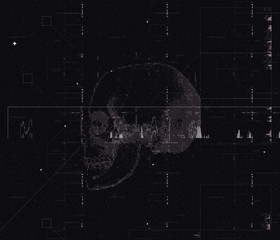 abstract skull on black background